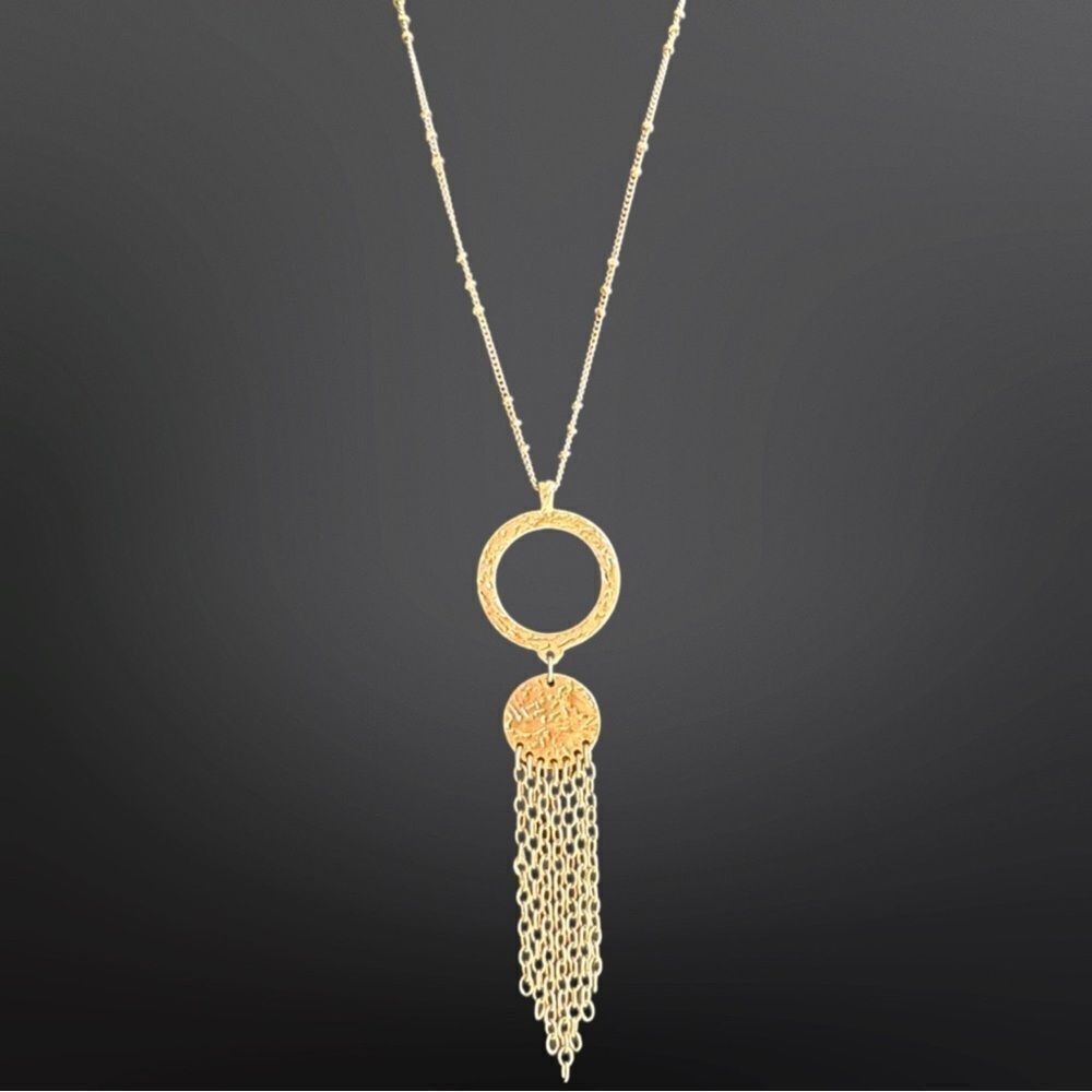 Pendant Necklace with Tassle | 20” | Adjustable | Clasp Closure | NWOT